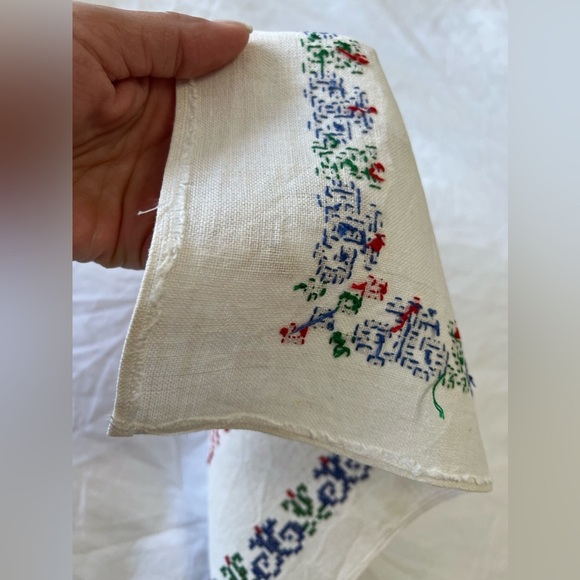 Vintage Finished Cross Stitch Sampler On Linen | Friends Gold Silver - Picture 5 of 5